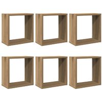 Półki ścienne kostki, 6 szt., kolor dąb artisan, 30x15x30 cm