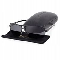 OKULARY MĘSKIE POLARYZACYJNE PRZECIWSŁONECZNE Pilotki Czarne na Teleskopach