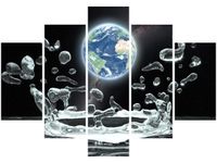 105CM 150CM OBRAZ 5 ELEM ŚWIATOWY PLUSK DRUK