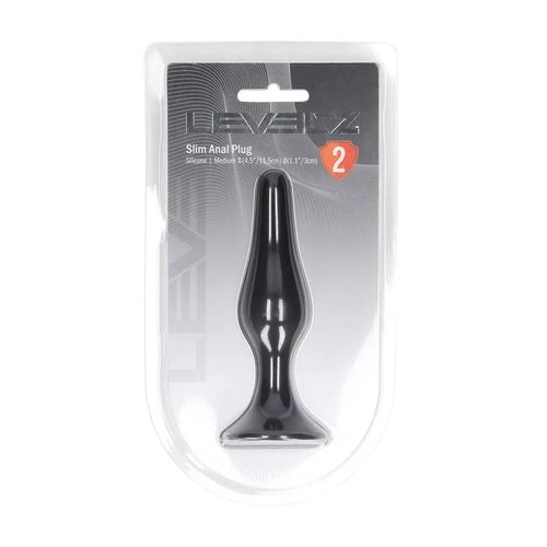 Slim Silicone Anal Plug - M - Black na Arena.pl