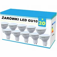 20x ŻARÓWKA LED GU10 CIEPŁY BIAŁY 3000K 4W = 40W
