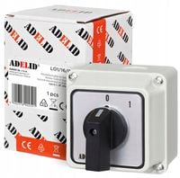 ŁĄCZNIK KRZYWKOWY 0-1 16A 3P W OBUDOWIE 70x70 3F IP65 PRZEŁĄCZNIK ZASILANIA