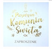 zaproszenia 10szt KOMUNIA ŚWIĘTA 12x12cm NR011
