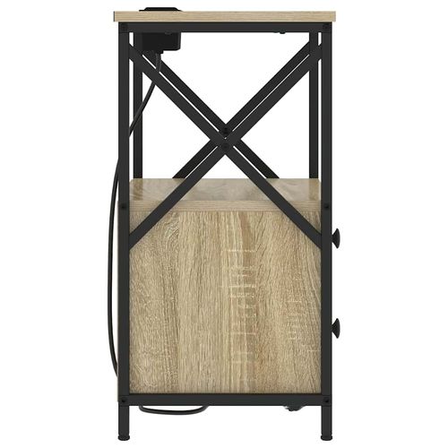 Nocna szafka z stacją ładującą z szufladą dąb sonoma na Arena.pl