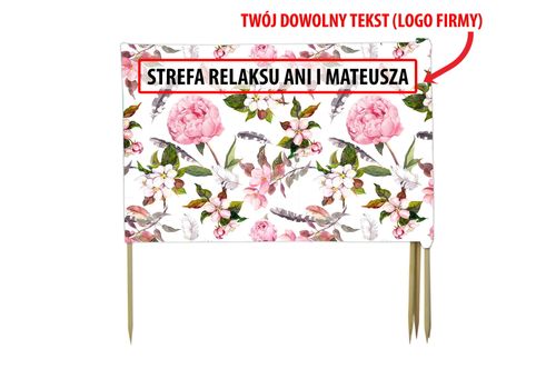 PARAWAN PLAŻOWY Piwonie z indywidualnym napisem 4 PANELE 67.4 na Arena.pl