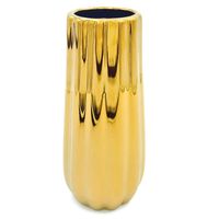 WAZON NA KWIATY ZŁOTY DEKORACYJNY FLAKON CERAMICZNY OZDOBNY GLAMOUR 24 cm