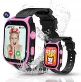 Smartwatch dla dzieci różowo-czarny 4G z funkcjami połączenia,GPS,muzyka