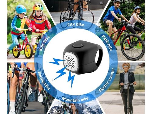DZWONEK ROWEROWY NA ROWER KLAKSON ELEKTRONICZNY GŁOŚNY 120DB WODOODPORNY na Arena.pl