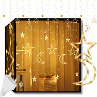 GIRLANDA KURTYNA ŚWIETLNA GWIAZDKI GWIAZDY ŚWIĄTECZNE NA OKNO LAMPKI LED