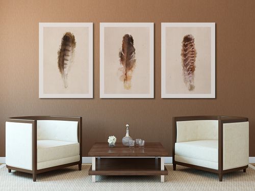 01901 Obraz na płótnie PIÓRA TRYPTYK na Arena.pl