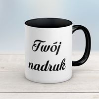 Kubek CLASSIC z czarnym wnętrzem i uszkiem z Twoim nadrukiem