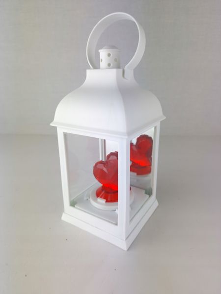 LATARENKA LED LAMPION ZNICZ SERCE NA BATERIE DEKORACYJNA BIAŁA WKŁAD KOLORY zdjęcie 3