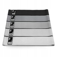 Zestaw 5 gum oporowych taśm do ćwiczeń fitness materiałowe mocne Trex Sport