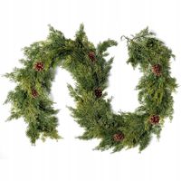 GIRLANDA CHOINKOWA ŚWIĄTECZNA SZTUCZNA 180 CM Z 7 SZYSZKI DO DEKORACJI