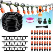 Zestaw zraszacz kurtyna wodna mgiełka krople roślin ogrodowy 32 dysze 25m