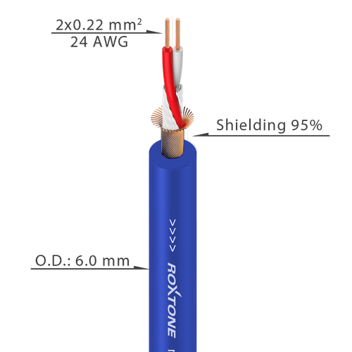 Kabel mikrofonowy Roxtone MC002-BL na Arena.pl