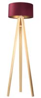 Lampa stojąca HOME 40 bordowa/złota/sosna