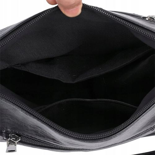 TORBA TOREBKA DAMSKA CZARNA NA RAMIĘ NA ZAMEK SKÓRA EKOLOGICZNA na Arena.pl