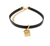 choker skórzany z zawieszkami (c21/jes/85kolor)