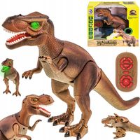 DUŻY DINOZAUR T-REX CHODZI RYCZY ŚWIECI ZIEJE DYM