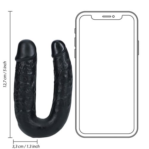 U Shaped Double Dildo 12,7 Cm - Black na Arena.pl
