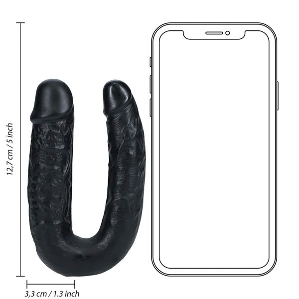 U Shaped Double Dildo 12,7 Cm - Black zdjęcie 7