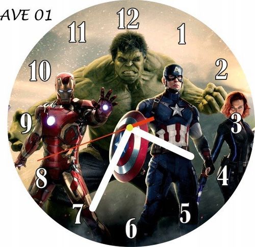ZEGAR ŚCIENNY AVENGERS MARVEL CICHY PŁYNĄCY na Arena.pl
