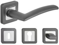 KLAMKA DRZWIOWA LINEA KOLOR GRAFIT KOMPLET ROZET