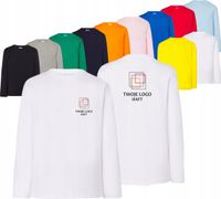 koszulka dla dzieci długi rękaw TWÓJ WŁASNY HAFT LOGO firmowa reklamowa