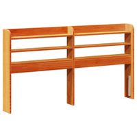 Wezgłowie do łóżka, z półkami, woskowy brąz, 120 cm, sosnowe