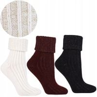 Skarpetki Damskie Grube Ciepłe Bawełniane 3-PARY NA PREZENT MORAJ 35-38