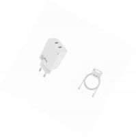 Ładowarka sieciowa GaN 45W dwa USB-C z kabelem do Samsung Galaxy S26 Plus