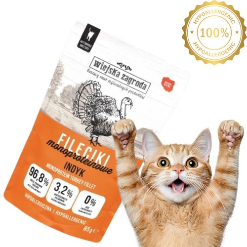 karma mokra dla kota fileciki monoproteinowe indyk 85g wiejska zagroda na Arena.pl