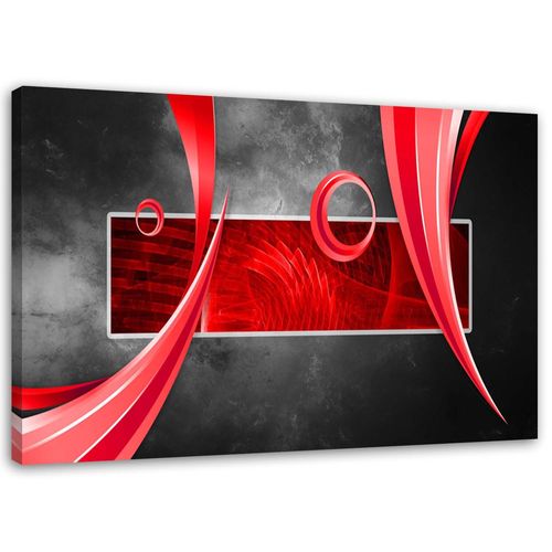 OBRAZ NA PŁÓTNIE Abstrakcja Czerwona Szary 60x40 na Arena.pl