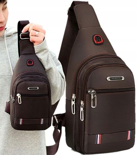 Męski Plecak Torba lekka saszetka na ramię nerka  T107_Brązowy na Arena.pl