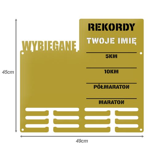 Wieszak na medale i numery startowe REKORDY RUN twoje imię  15.1 na Arena.pl