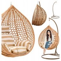 FOTEL WISZĄCY BUJANY OGRODOWY KOSZ JAJO KOKON PREMIUM BOHO