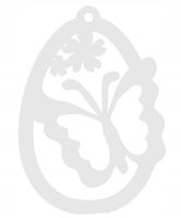 7. Zawieszka ażurowa jajko wiosna MOTYL WIELKANOC ozdoba do okna biel