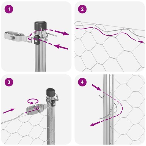 Ogrodzenie z słupkami Srebrny 0.4 x 100 m Stal pokryta PCV na Arena.pl