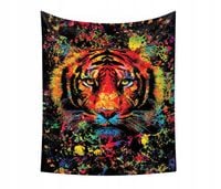 Dekoracja ŚCIENNA UV OBRAZ Fluorescencyjny GOBELIN ODBLASK 150cm XXL Tygrys