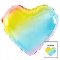 BALON FOLIOWY SERCE KOLOROWE TEŃCZOWE DEKORACJA URODZINOWA NA PRZYJĘCIE 3D