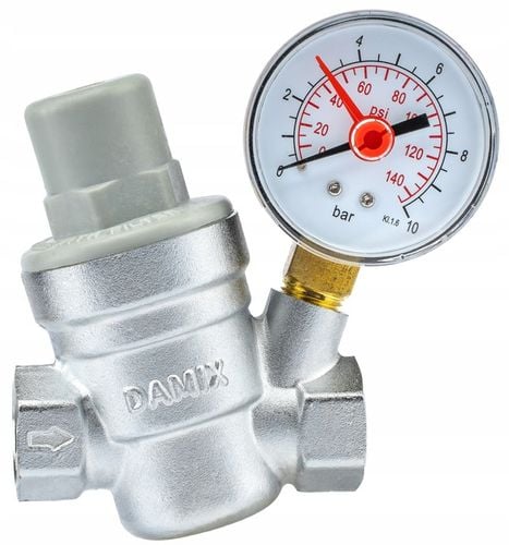 REDUKTOR CIŚNIENIA WODY Z MANOMETREM 1/2'' DN15 REGULATOR 1,5-6,5 BAR na Arena.pl