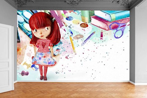 Fototapeta SZKOLNE KSIĄŻKI DZIEWCZYNKA 300x210 na Arena.pl