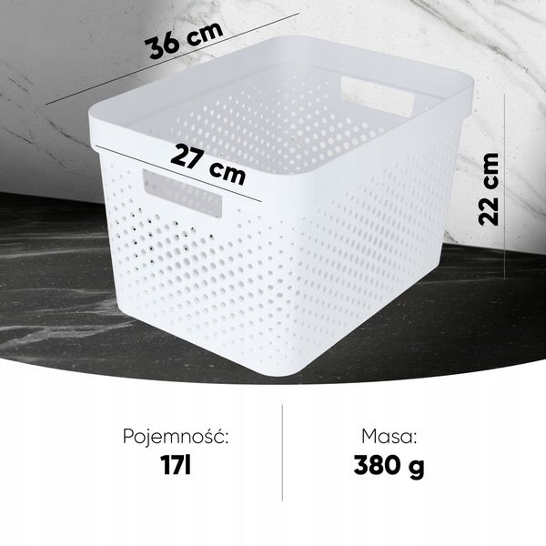 Curver Pojemnik Pudełko Ażurowe Eko 17 L Biały zdjęcie 3