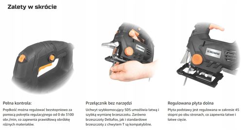 Wyrzynarka elektryczna DELTAFOX DP-EJS 6580 650W na Arena.pl