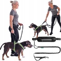 Pas trekkingowy BIODROWY z amortyzatorem biegania z Psem elastyczna smycz
