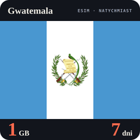 Karta eSIM Internet Gwatemala 1 GB na 7 dni - bez rejestracji