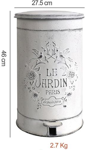 Kosz na śmieci zewnętrzny do ogrodu biały retro pedałowy POWYSTAWOWY na Arena.pl