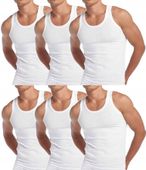 PODKOSZULKA KOSZULKA MĘSKA 100 % BAWEŁNA GŁADKA BIAŁA ZESTAW 6-SZT - XL