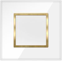 WŁĄCZNIK POJEDYNCZY ŚWIATŁA BIAŁY ZŁOTY SZKLANY WYŁĄCZNIK W RAMCE